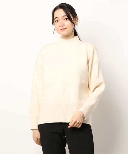 Te chichi（テチチ）の「サイドスリットスタンドネックニット（ニット/セーター・レディース・ブラック/オフホワイト/グリーン/モカ・ﾌﾘ-）」の9枚目の写真