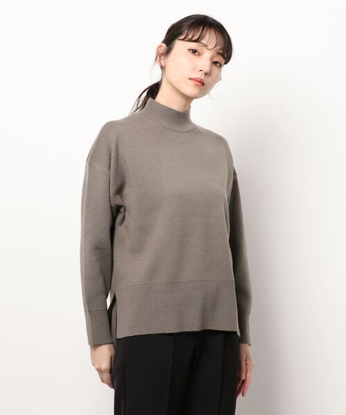 Te chichi（テチチ）の「サイドスリットスタンドネックニット（ニット/セーター・レディース・ブラック/オフホワイト/グリーン/モカ・ﾌﾘ-）」の7枚目の写真