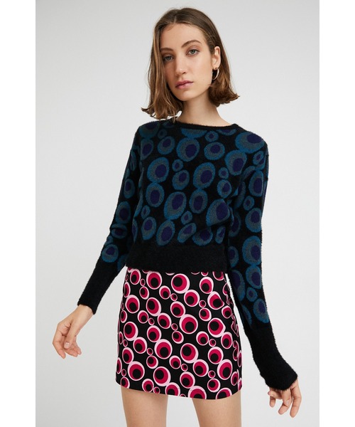 Desigual(デシグアル)の「ふわふわジャカード&ニットセーターLOVE CIRCLES(その他トップス・レディース・ブルー・S/M/L/XL/XS)」の1枚目の写真