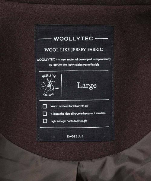 RAGEBLUE(レイジブルー)の「<WOOLLYTEC>ウーリーテック/チェスターコート/237798(チェスターコート・メンズ・ブラック/ダークブラウン/ベージュ系その他2・SMALL/MEDIUM/LARGE)」の14枚目の写真