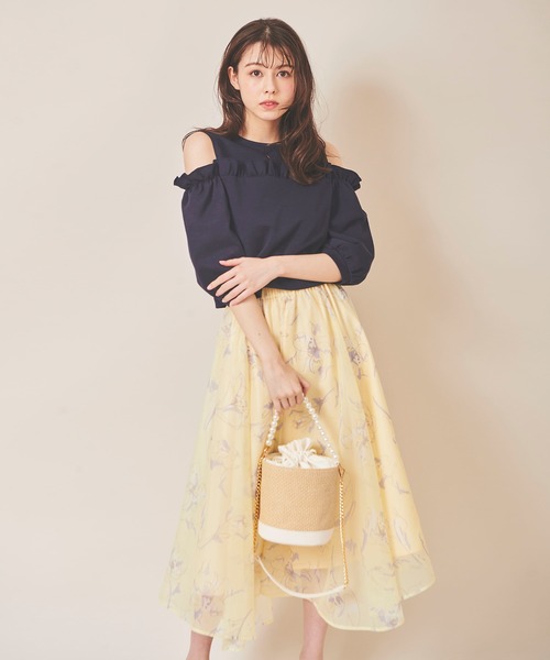 31 Sons de mode（トランテアン　ソン　ドゥ　モード）の「パールハンドルバケツバッグ（かごバッグ・レディース・ブラック/ベージュ・FREE）」の13枚目の写真