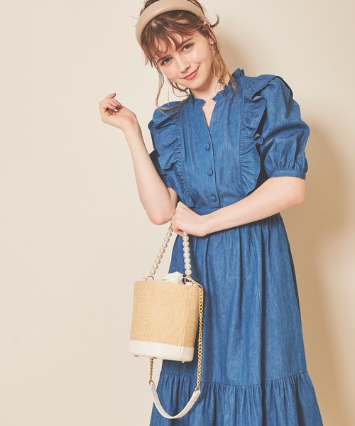 31 Sons de mode（トランテアン　ソン　ドゥ　モード）の「パールハンドルバケツバッグ（かごバッグ・レディース・ブラック/ベージュ・FREE）」の19枚目の写真