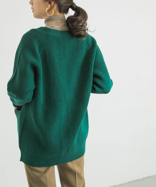 URBAN RESEARCH（アーバンリサーチ）の「畦Vネックカーディガン（カーディガン/ボレロ・レディース・グリーン/グレー/ベージュ・FREE）」の18枚目の写真