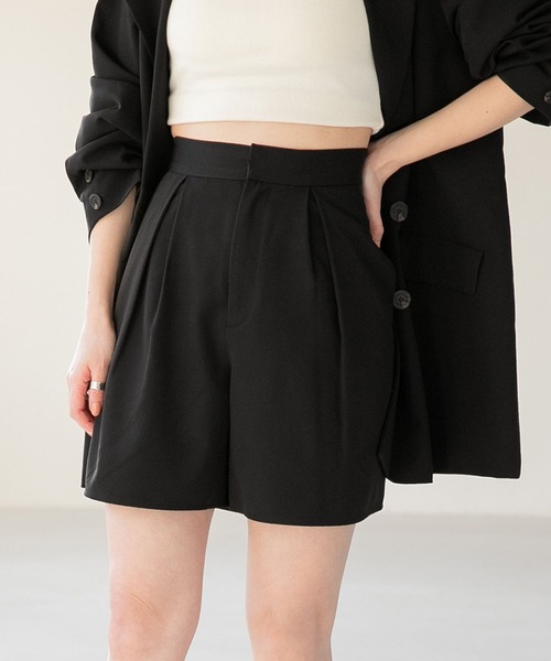 Heather（ヘザー）の「TRタックハーフパンツ  265277（その他パンツ・レディース・アイボリー/ブラック/ベージュ・S/M）」の3枚目の写真