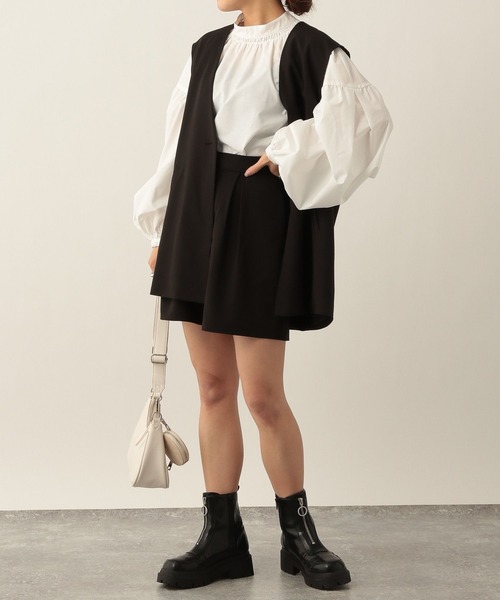 Heather（ヘザー）の「TRタックハーフパンツ  265277（その他パンツ・レディース・アイボリー/ブラック/ベージュ・S/M）」の5枚目の写真