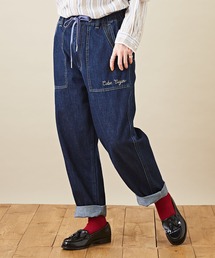 CUBE SUGAR | カツラギデニムイージーウエストゴムテーパードパンツ(デニムパンツ)