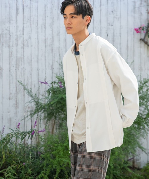 niko and...（ニコアンド）の「ツイルフロントＷポケットシャツ（シャツ/ブラウス・メンズ・オフホワイト/チャコール/ピンク・MEDIUM/LARGE）」の2枚目の写真