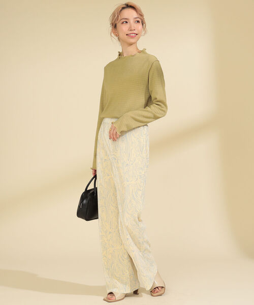 Ray BEAMS（レイビームス）の「Ray BEAMS / プリーツ プリント パンツ（その他パンツ・レディース・ブラック/アイボリー・1/0）」の4枚目の写真