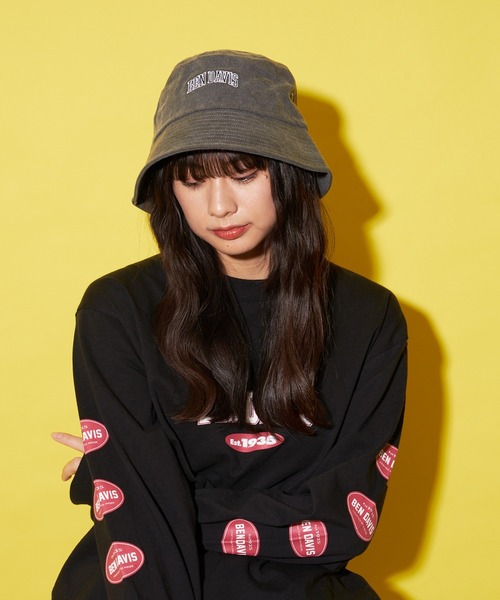 BEN DAVIS（ベンデイビス）の「【BEN DAVIS／ベンデイビス】ダウンブリムロゴハット（ハット・メンズ・ベージュ/グレー/ホワイト/ブラック/スミクロ・FREE）」の5枚目の写真