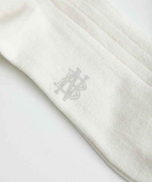BATONER（バトナー）の「WOOL COTTON CORDULA LONG SOCKS（ソックス/靴下・メンズ・ホワイト/ブラック・FREE）」の6枚目の写真