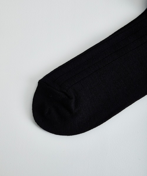 BATONER（バトナー）の「WOOL COTTON CORDULA LONG SOCKS（ソックス/靴下・メンズ・ホワイト/ブラック・FREE）」の8枚目の写真