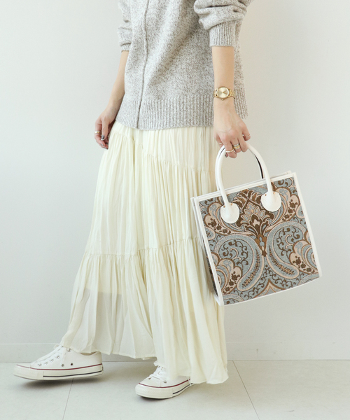 Simplicite（サンプリシテ）の「ジャガードトート◆（トートバッグ・レディース・ベージュ/グレー/ブルー系その他・FREE）」の3枚目の写真