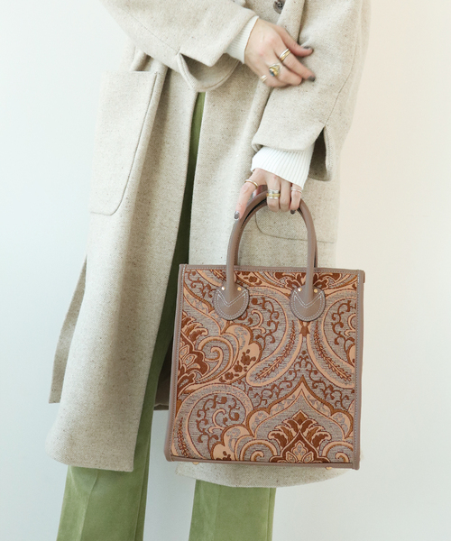 Simplicite（サンプリシテ）の「ジャガードトート◆（トートバッグ・レディース・ベージュ/グレー/ブルー系その他・FREE）」の5枚目の写真