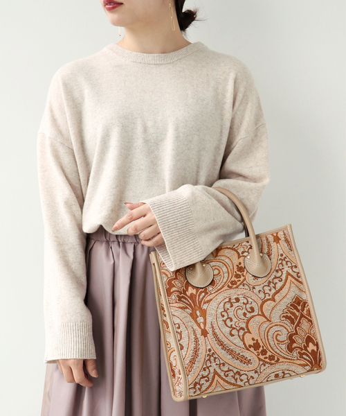 Simplicite（サンプリシテ）の「ジャガードトート◆（トートバッグ・レディース・ベージュ/グレー/ブルー系その他・FREE）」の7枚目の写真