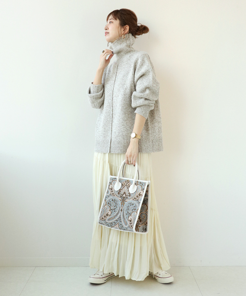 Simplicite（サンプリシテ）の「ジャガードトート◆（トートバッグ・レディース・ベージュ/グレー/ブルー系その他・FREE）」の9枚目の写真