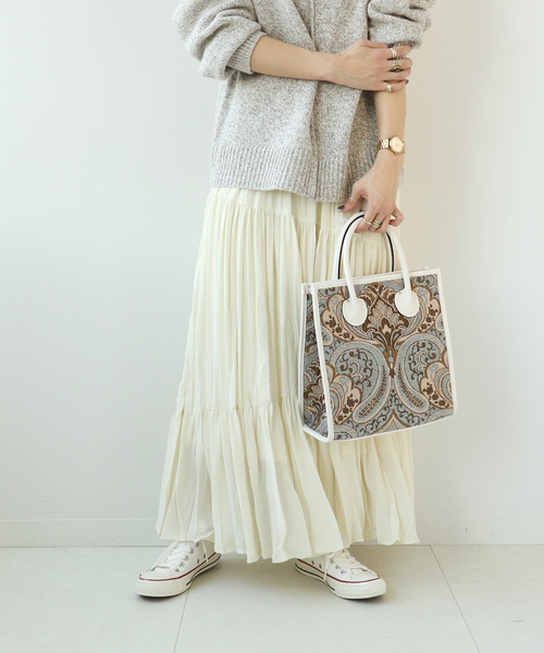 Simplicite（サンプリシテ）の「ジャガードトート◆（トートバッグ・レディース・ベージュ/グレー/ブルー系その他・FREE）」の10枚目の写真