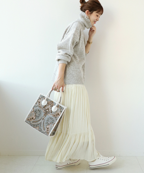 Simplicite（サンプリシテ）の「ジャガードトート◆（トートバッグ・レディース・ベージュ/グレー/ブルー系その他・FREE）」の11枚目の写真