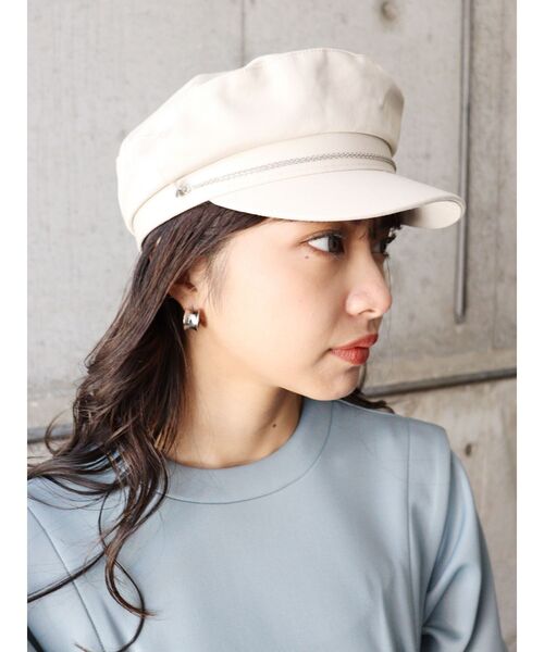 MURUA（ムルーア）の「コットンマリンキャップ（キャップ・レディース・アイボリー/ブラック・FREE）」の2枚目の写真