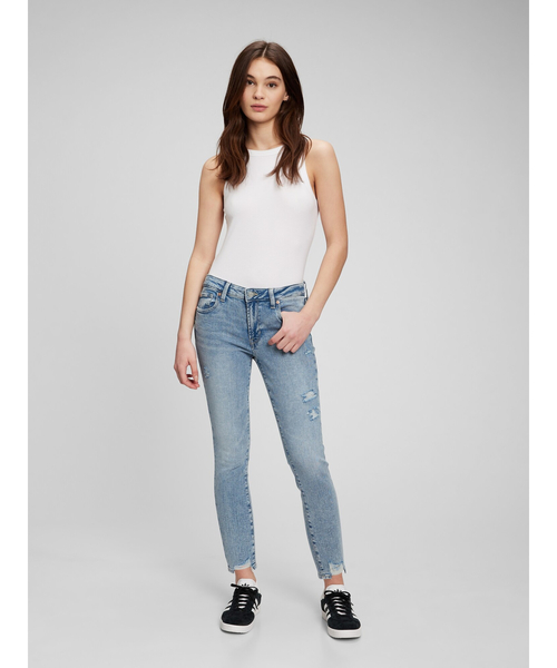 GAP(ギャップ)の「ウォッシュウェル ミッドライズ ユニバーサルレギング(デニムパンツ・レディース・ライトインディゴブルー・23/24/25/26/27/28/29/30)」の8枚目の写真