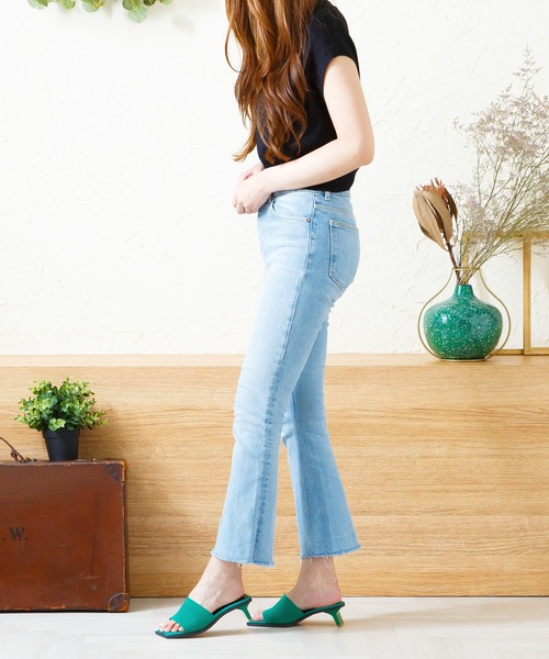 attagirl（アタガール）の「変形ヒールリブニットミュールサンダル（サンダル・レディース・ブラック/オレンジ/アイボリー/イエロー/グリーン・LL/S/M/L）」の10枚目の写真