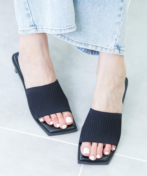 attagirl（アタガール）の「変形ヒールリブニットミュールサンダル（サンダル・レディース・ブラック/オレンジ/アイボリー/イエロー/グリーン・LL/S/M/L）」の19枚目の写真