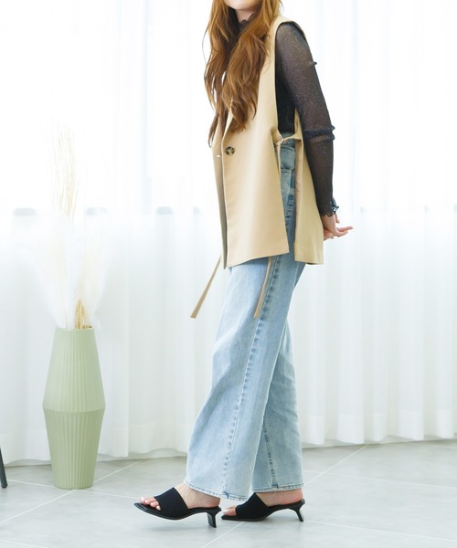 attagirl（アタガール）の「変形ヒールリブニットミュールサンダル（サンダル・レディース・ブラック/オレンジ/アイボリー/イエロー/グリーン・LL/S/M/L）」の22枚目の写真