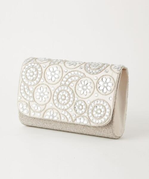 green label relaxing（グリーンレーベルリラクシング）の「ビーズ クラッチバッグ（クラッチバッグ・レディース・シルバー/ブラック・FREE）」の4枚目の写真