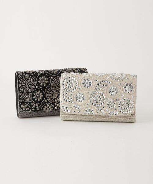 green label relaxing（グリーンレーベルリラクシング）の「ビーズ クラッチバッグ（クラッチバッグ・レディース・シルバー/ブラック・FREE）」の12枚目の写真