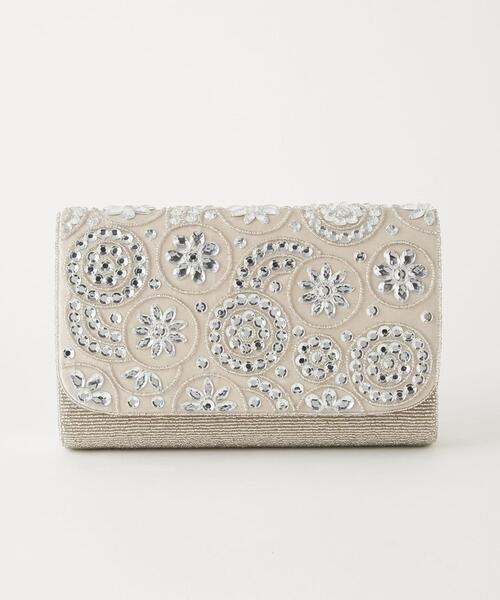 green label relaxing（グリーンレーベルリラクシング）の「ビーズ クラッチバッグ（クラッチバッグ・レディース・シルバー/ブラック・FREE）」の13枚目の写真