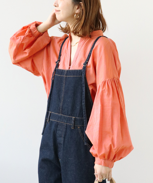 Simplicite（サンプリシテ）の「フロントボタンシャンブレーブラウス（シャツ/ブラウス・レディース・ホワイト/ブラック/ピンク/グリーン・FREE）」の4枚目の写真