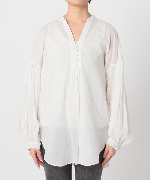 Simplicite（サンプリシテ）の「フロントボタンシャンブレーブラウス（シャツ/ブラウス・レディース・ホワイト/ブラック/ピンク/グリーン・FREE）」の20枚目の写真