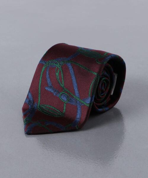 STEPHEN WALTERS（スティーブンウォルターズ）の「＜Stephen Walters（スティーブン ウォルターズ）＞ チェーン ジャカード タイ（ネクタイ・メンズ・ダークグリーン/ダークブラウン/ネイビー/ワインレッド・FREE）」の4枚目の写真