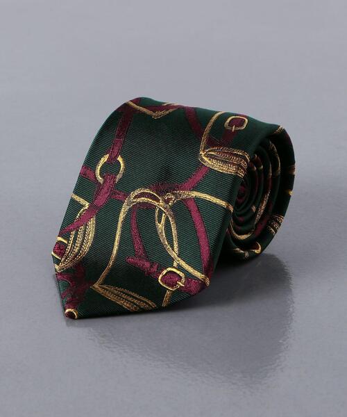 STEPHEN WALTERS（スティーブンウォルターズ）の「＜Stephen Walters（スティーブン ウォルターズ）＞ チェーン ジャカード タイ（ネクタイ・メンズ・ダークグリーン/ダークブラウン/ネイビー/ワインレッド・FREE）」の2枚目の写真