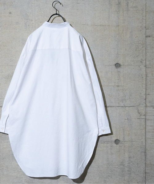 JOHN'S CLOSET（ジョンズクローゼット）の「【i】綿麻ストレッチバンドカラーロングシャツ（シャツ/ブラウス・メンズ・ブラック/カーキ/ネイビー/モカ/ホワイト・LARGE/MEDIUM）」の9枚目の写真