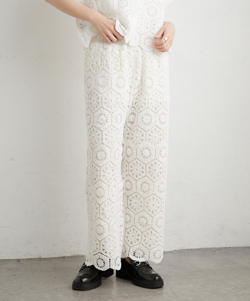 PUAL CE CIN（ピュアルセシン）の「太糸レース編みパンツ（その他パンツ・レディース・ホワイト/チャコールグレー/ナチュラル・FREE）」の13枚目の写真