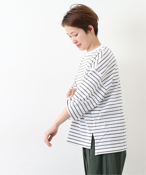 JOURNAL STANDARD LUXE(ジャーナルスタンダード ラックス)の「ボーダー Big-プルオーバー(Tシャツ/カットソー・レディース・ブラック/カーキ/ネイビー/レッド・FREE)」の7枚目の写真