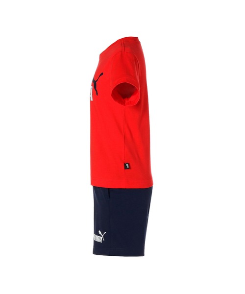 PUMA(プーマ)の「PUMA プーマ キッズ ボーイズ 半袖 Tシャツ アンド ショーツ セット 120-160cm(ジャージ・キッズ・ホワイト×ブラック/レッド・130/140/150/160/120)」の4枚目の写真