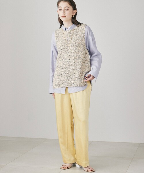 THE SHOP TK （ザ ショップ ティーケー ）の「◆かすりテープヤーンベスト（ベスト・レディース・ベージュ系その他6/ネイビー系3/ネイビー系5・12）」の17枚目の写真