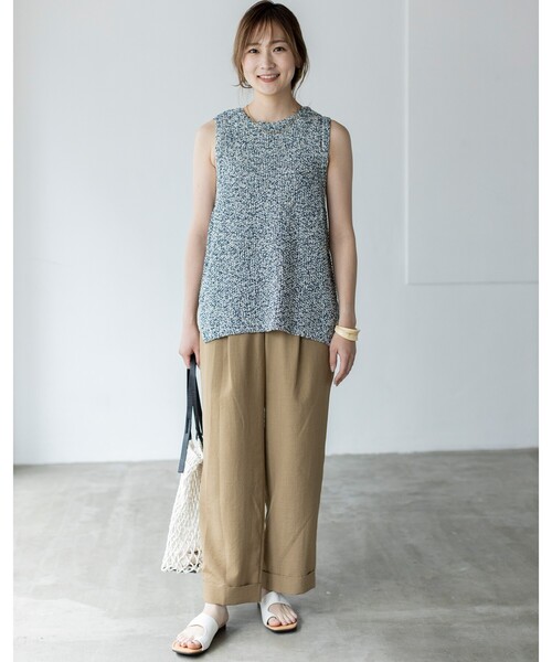 新品 TAN KASURI TAPE TANK ノースリーブニット