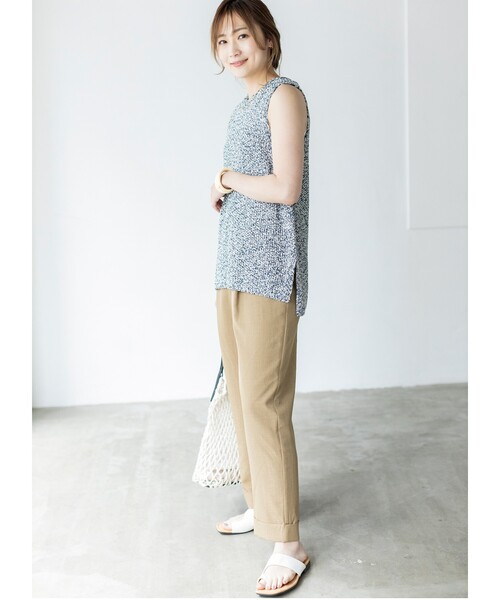 THE SHOP TK （ザ ショップ ティーケー ）の「◆かすりテープヤーンベスト（ベスト・レディース・ベージュ系その他6/ネイビー系3/ネイビー系5・12）」の21枚目の写真