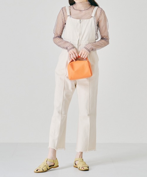 acro(アクロ)の「シアーチェックカットソー/AC1355(シャツ/ブラウス・レディース・ブラック/ブラウン/グレー・フリ-)」の9枚目の写真