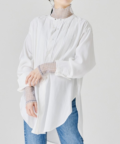 acro(アクロ)の「シアーチェックカットソー/AC1355(シャツ/ブラウス・レディース・ブラック/ブラウン/グレー・フリ-)」の20枚目の写真