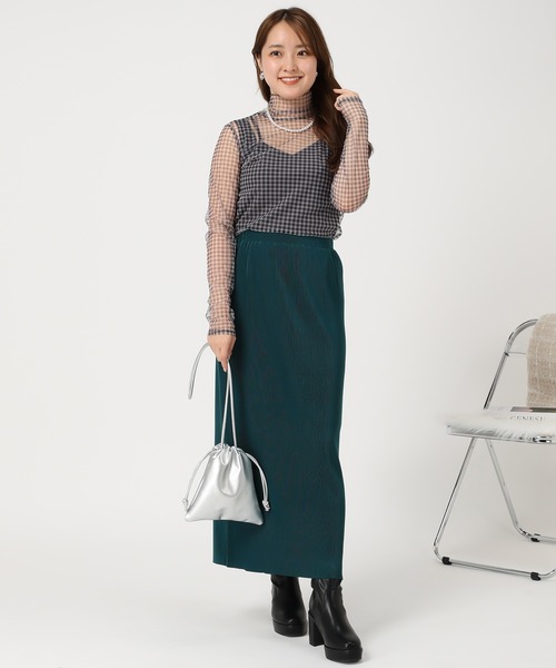 acro(アクロ)の「シアーチェックカットソー/AC1355(シャツ/ブラウス・レディース・ブラック/ブラウン/グレー・フリ-)」の21枚目の写真