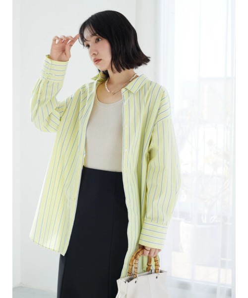 Green　Parks（グリーンパークス）の「アメスリニットタンク（タンクトップ・レディース・ブラック/ブルー/グリーン/グレイッシュベージュ・FREE）」の6枚目の写真