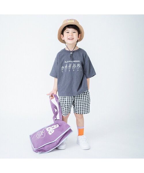 BREEZE(ブリーズ)の「WEB限定 ギンガムチェックパンツ(その他パンツ・キッズ・ブラック/ラベンダー/オレンジ・130/140/70/110/80/120/100/90)」の15枚目の写真