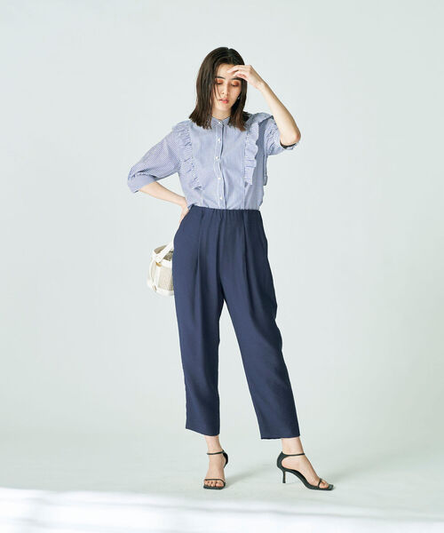 NOLLEY’S（ノーリーズ）の「パール釦フリルブラウス（シャツ/ブラウス・レディース・オフホワイト/ブルー系その他7/ラベンダー/サックスブルー・38）」の19枚目の写真