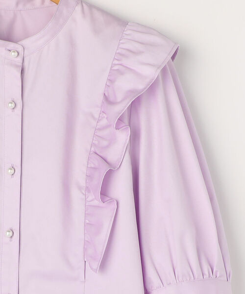 NOLLEY’S（ノーリーズ）の「パール釦フリルブラウス（シャツ/ブラウス・レディース・オフホワイト/ブルー系その他7/ラベンダー/サックスブルー・38）」の8枚目の写真