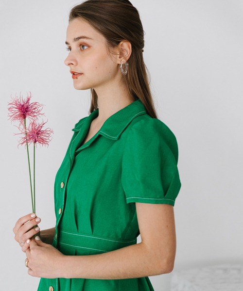 Cheek（チーク）の「【サイズ展開あり】パワショル開襟シャツ