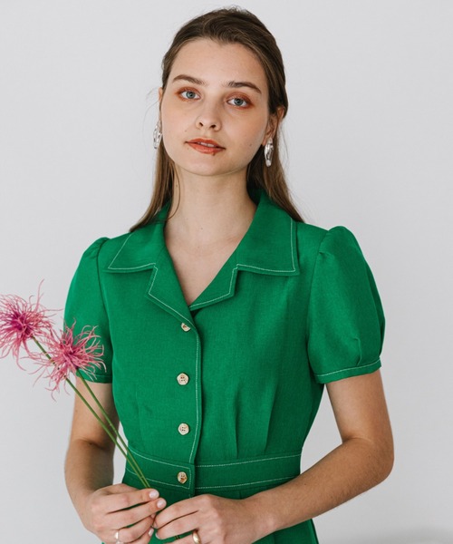 Tinkeeerさま】イザベルマランエトワール＊花柄グリーンシャツ