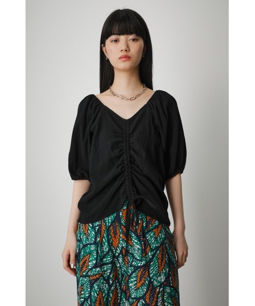 AZUL by moussy（アズールバイマウジー）の「2WAY SHIRRING PUFF BLOUSE/２WAYシャーリングパフブラウス（シャツ/ブラウス・レディース・オレンジ系その他/ブラック/アイボリー/カーキ・SMALL/MEDIUM）」の19枚目の写真